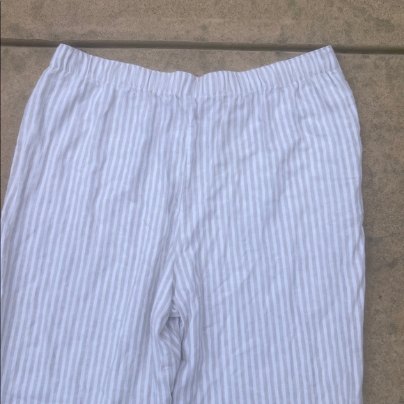 Abercrombie & Fitch Beige Stripe Linen Blend  Wide Leg Pants Women's Size XXL - Picture 7 of 7